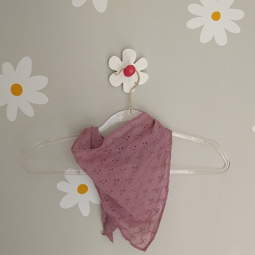 Lilac Purple Eyelet Bandana Hair Tie Scarf